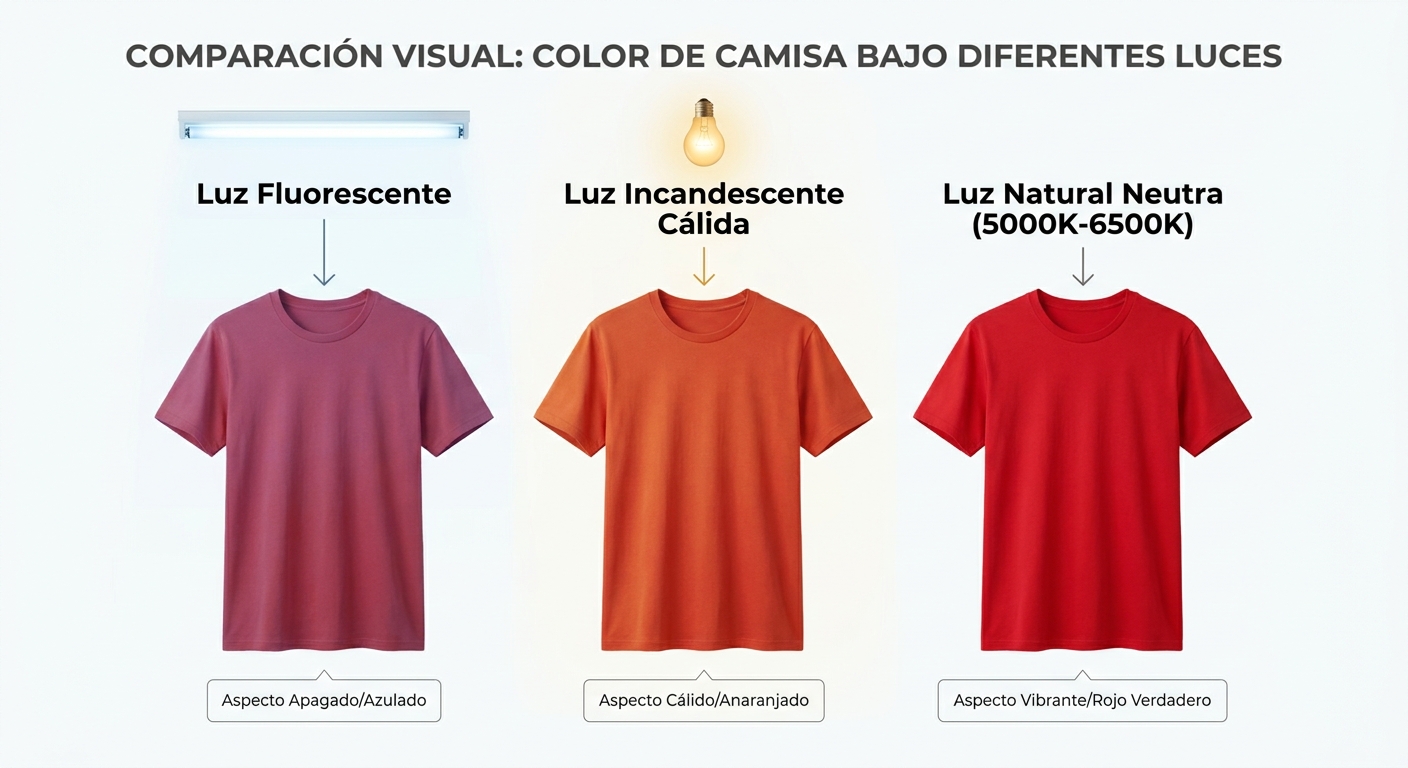To illustrate how different light sources affect the perception of the same color.