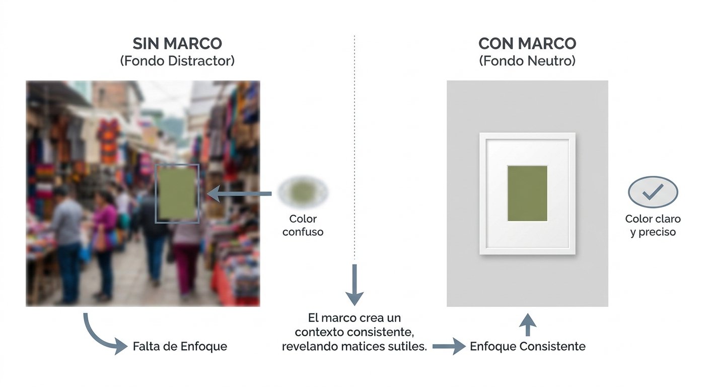 Illustrates how color analysis frames isolate color for better comparison.